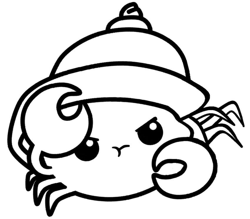 Kawaii Paguro da colorare