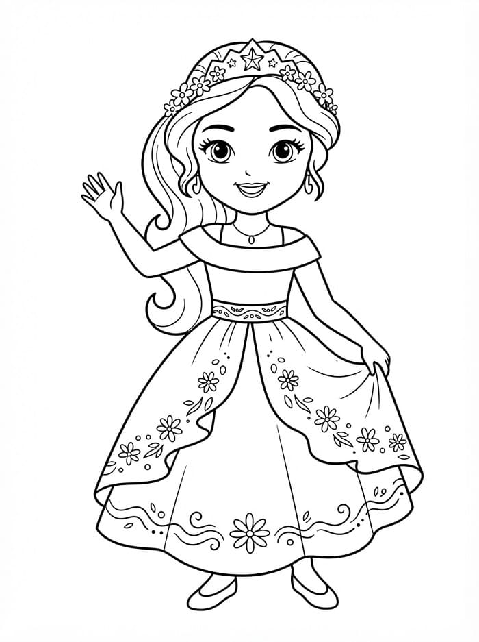 Meravigliosa Principessa Elena da colorare