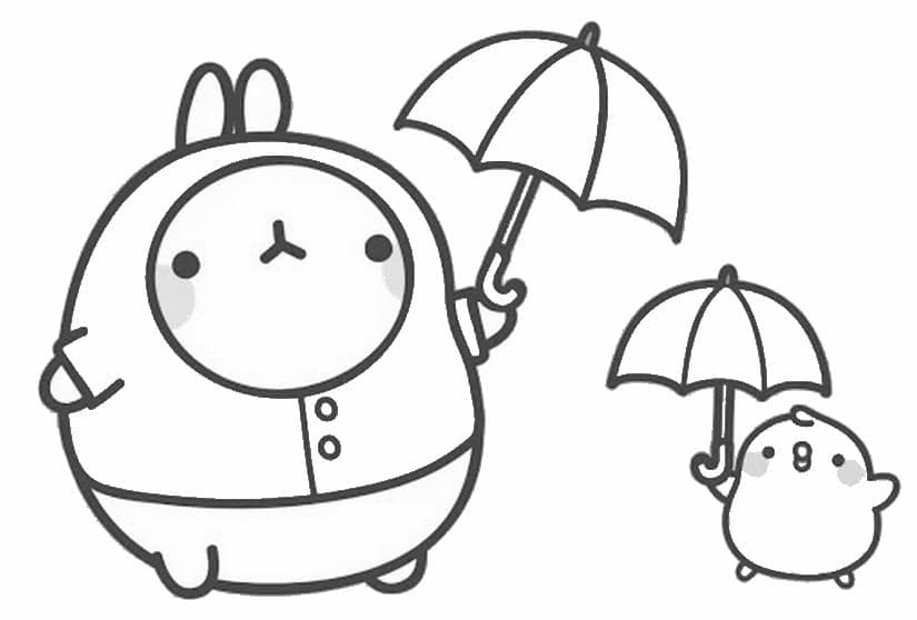 Molang con ombrello