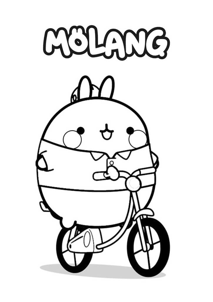 Molang in bicicletta