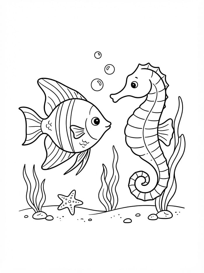 Pesce Angelo Gratis da colorare