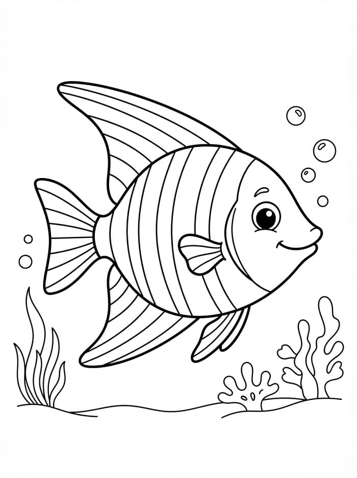 Pesce Angelo Gratuito da colorare