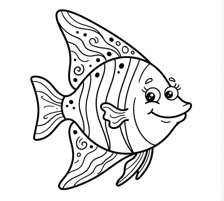 Pesce Angelo Stampabile Gratis da colorare