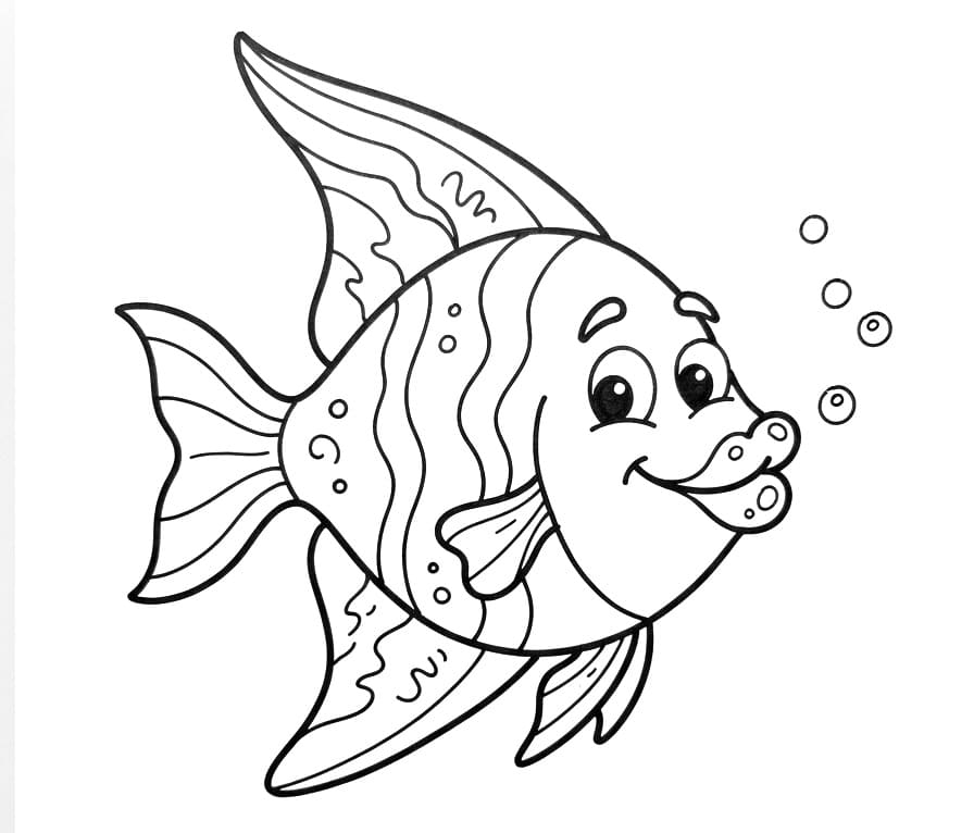 Pesce Angelo Stampabile da colorare