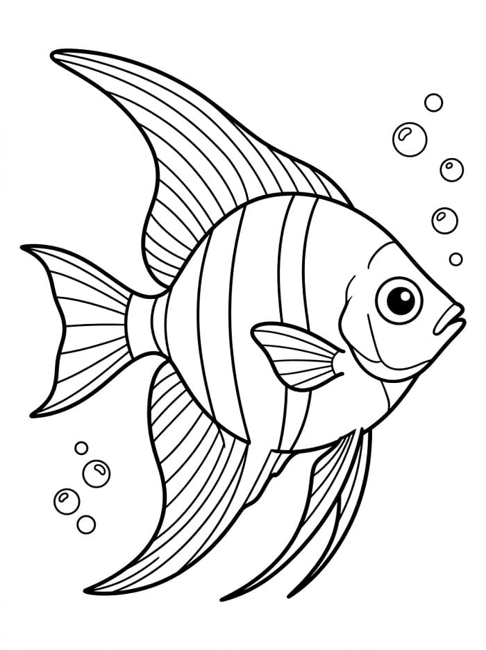 Pesce Angelo Versione Stampabile da colorare