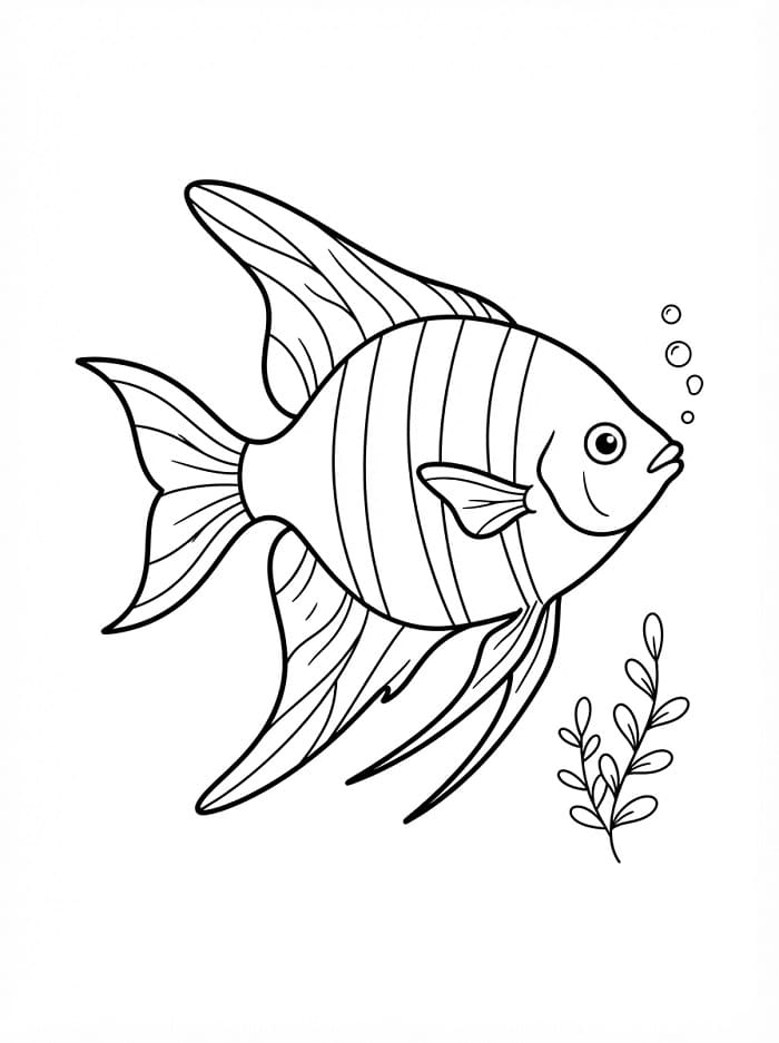 Pesce Angelo da colorare