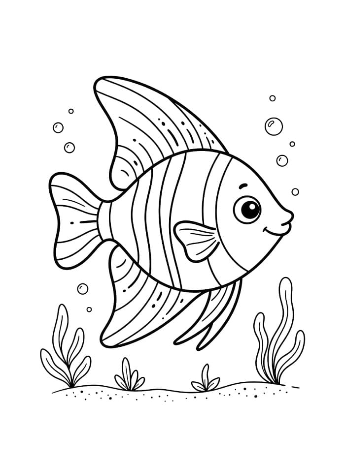 Pesce Angelo dell'Oceano da colorare