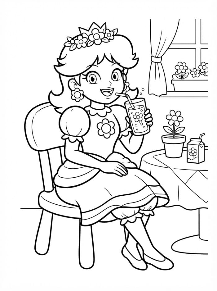 Principessa Daisy Gratuita per Bambini da colorare