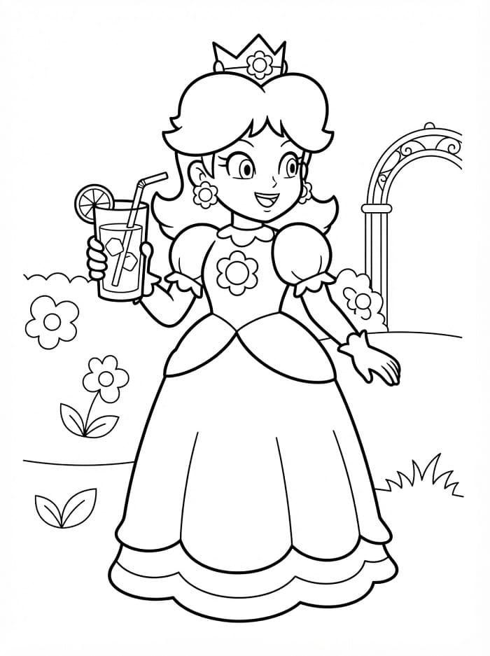 Principessa Daisy Stampabile per Bambini da colorare