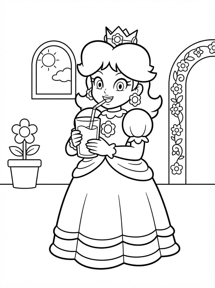 Principessa Daisy per Bambini da colorare