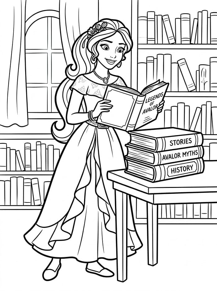 Principessa Elena con libro da colorare