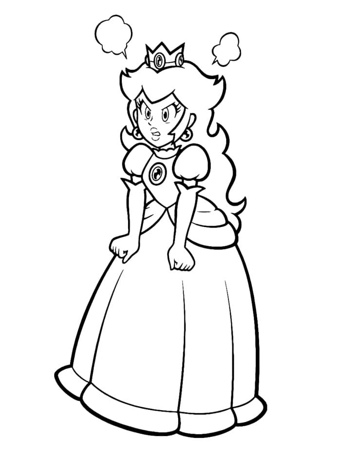 Principessa Peach Arrabbiata da colorare