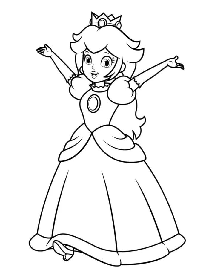 Principessa Peach Felice da colorare