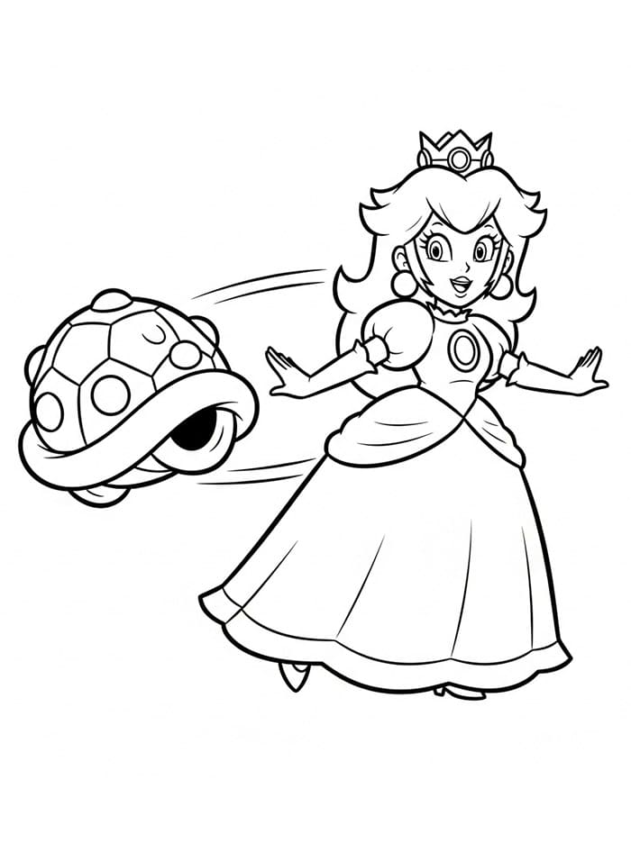 Principessa Peach Giocosa da colorare