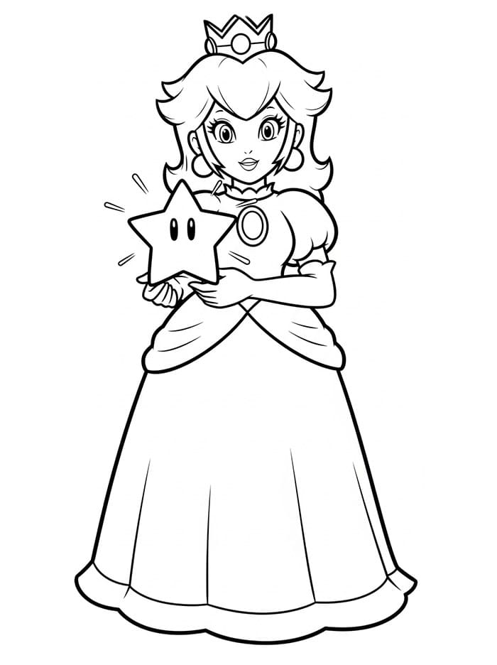 Principessa Peach Gratuita da colorare