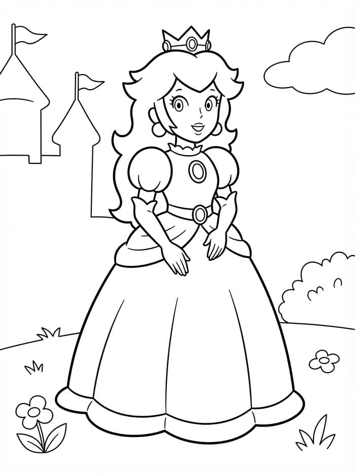 Principessa Peach Stampabile Gratis da colorare