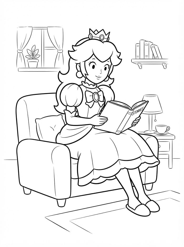 Principessa Peach Stampabile per Bambini da colorare