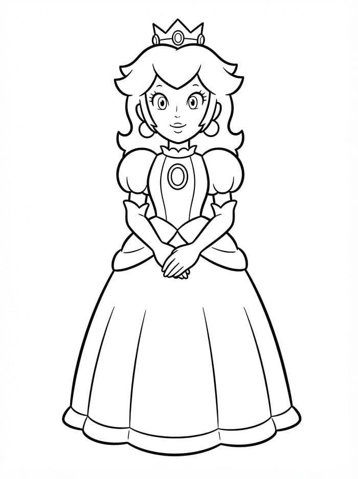 Principessa Peach Versione Stampabile da colorare
