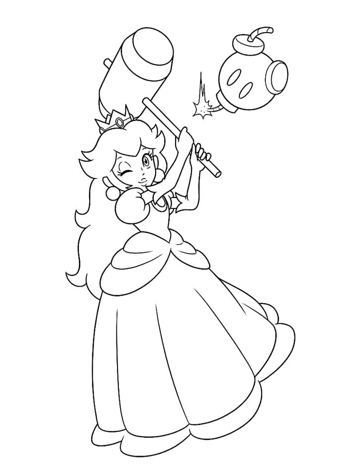 Principessa Peach da Mario Bros da colorare