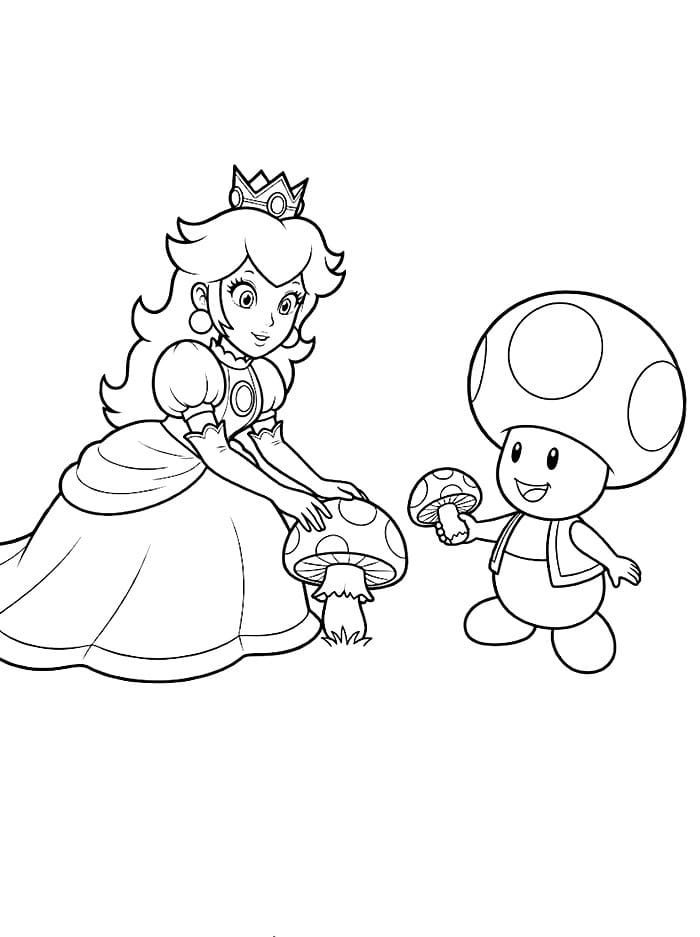 Principessa Peach da Mario da colorare