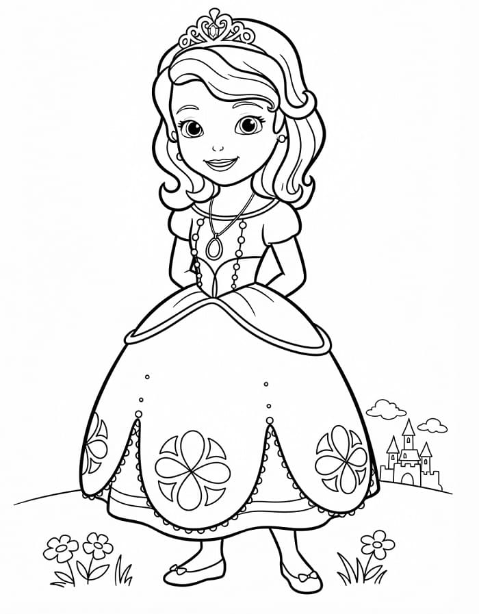 Principessa Sofia Felice da colorare