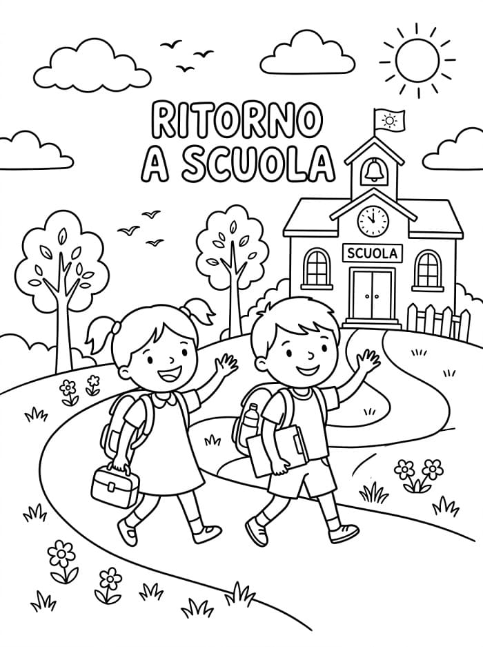Ritorno a scuola (15) da colorare