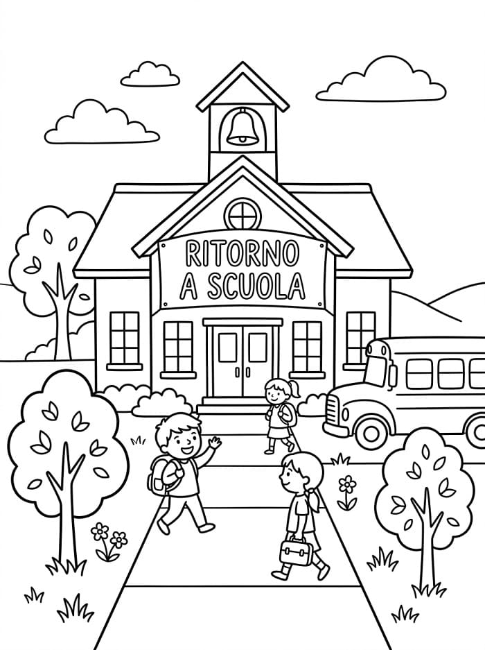 Ritorno a scuola (3) da colorare