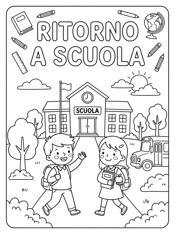 Ritorno a scuola (4) da colorare