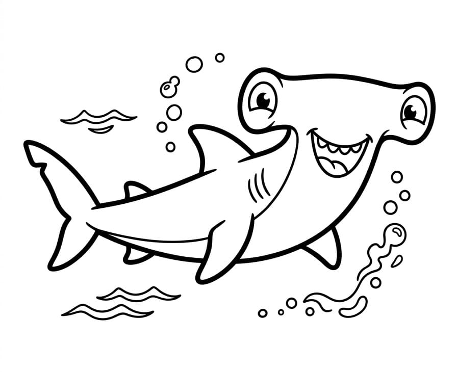 Squalo Martello da colorare