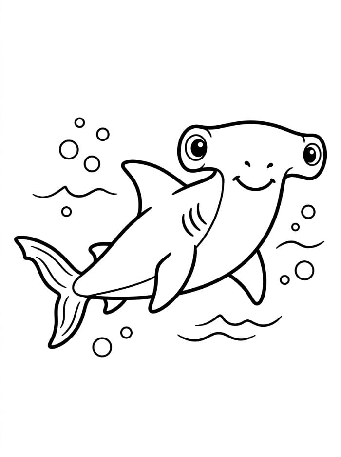 Squalo Martello Gratis da colorare