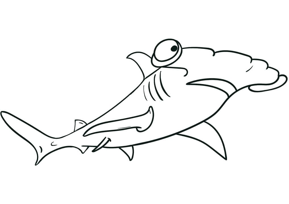 Squalo Martello Gratuito per Bambini da colorare