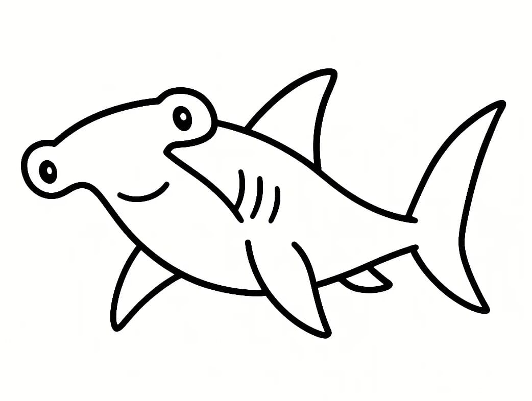 Squalo Martello Stampabile per Bambini da colorare