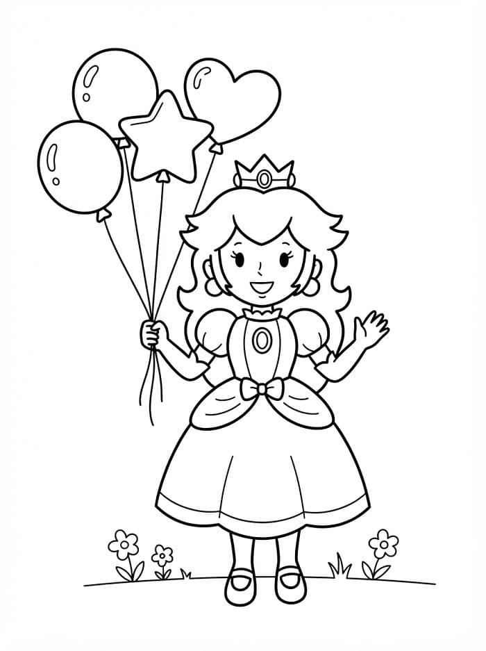 Stampabile Gratis Principessa Peach da colorare