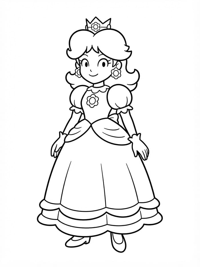 Stampabile Gratuita Principessa Daisy da colorare