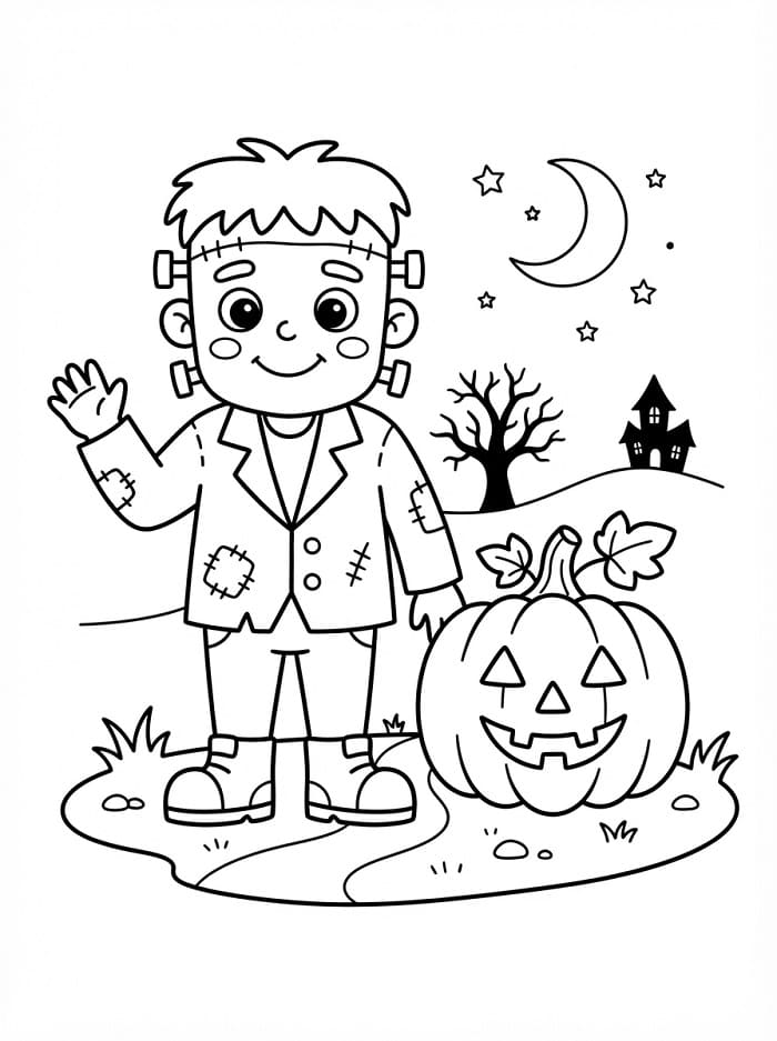 Frankenstein e zucca di Halloween