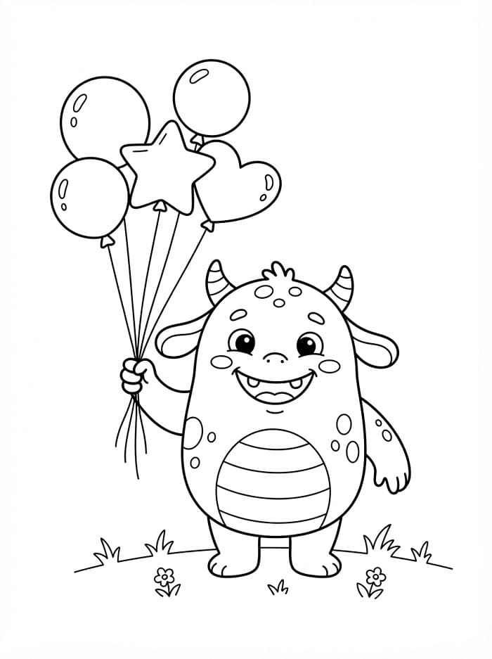 Mostro Felice con palloncini