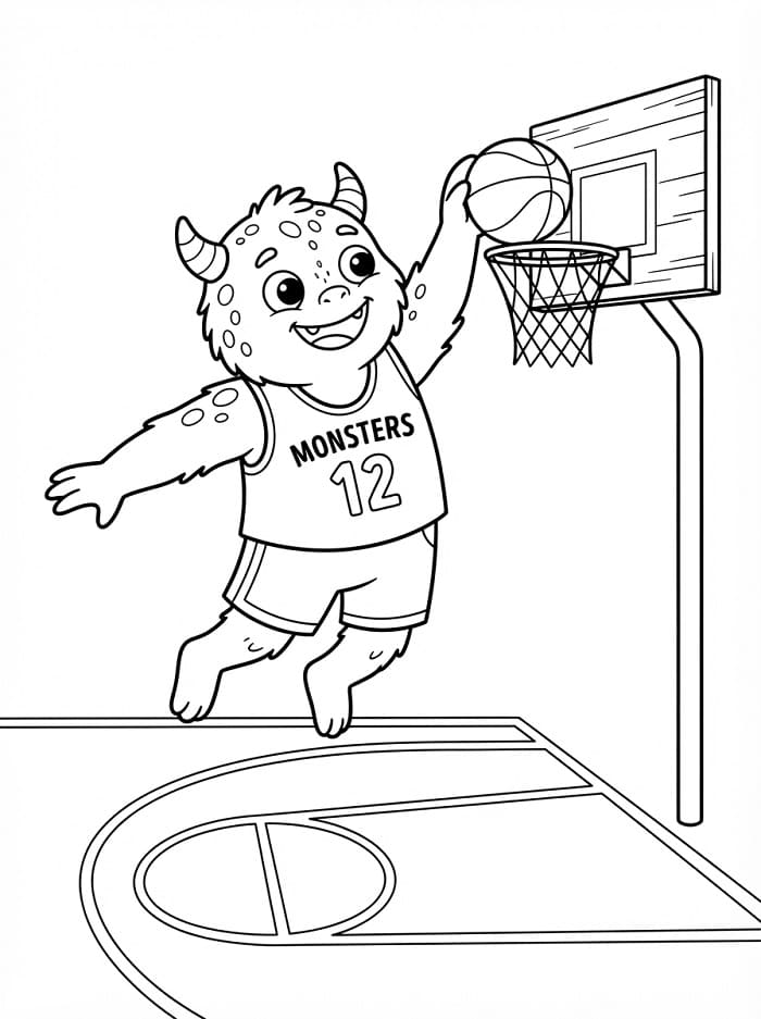 Mostro che gioca a basket