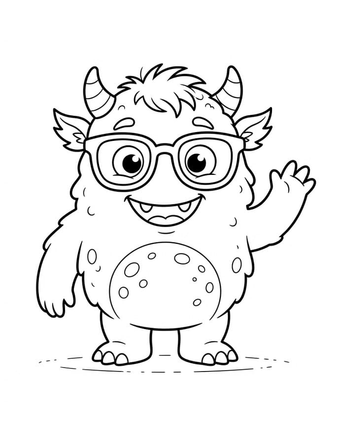Mostro che indossa occhiali
